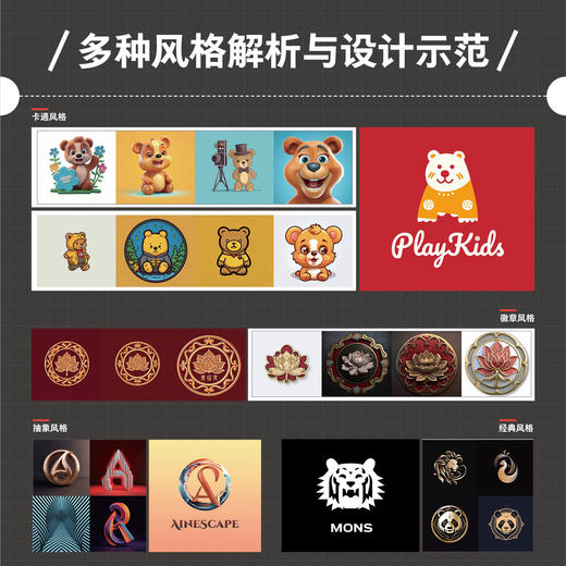 AI Logo设计Midjourney商业品牌标志设计教程 mj教程chatgpt4教程书aigc ai设计ai绘图 商品图3