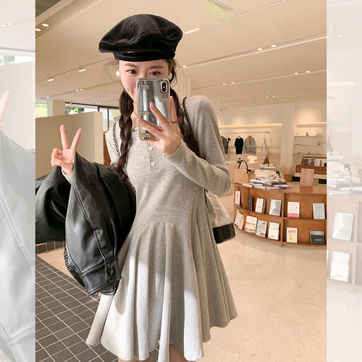 <曾小咸推荐>  2色蕾丝边领连衣裙  商品图0