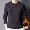 【重磅提花】钻石绒冬季加绒加厚保暖圆领打底衫男士毛衣 商品缩略图5
