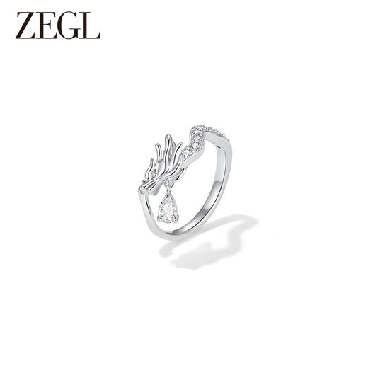 ZEGL设计师龙吟系列龙年本命年戒指女小众设计指环新年开口食指戒 商品图0