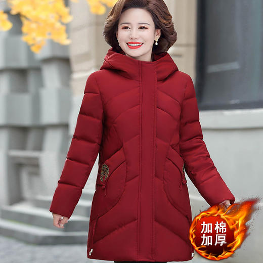 【妈妈冬装加棉加厚棉服外套】中老年女装棉衣中长款羽绒棉服 送父母长辈 商品图0