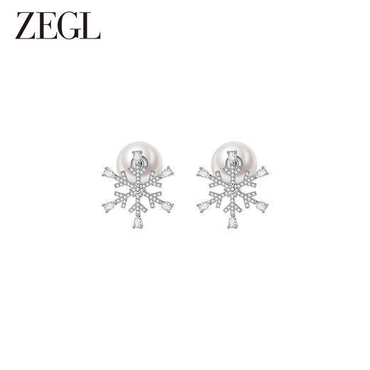 ZEGL法式雪花人造珍珠耳环女2023新款爆款秋冬高级感耳钉银针耳饰 商品图0