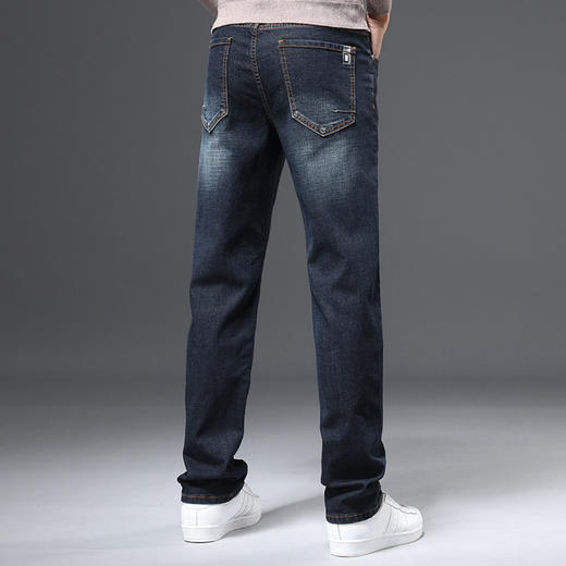 圣得西男士棉质直筒牛仔裤冬款弹力长裤潮2362915862 商品图3