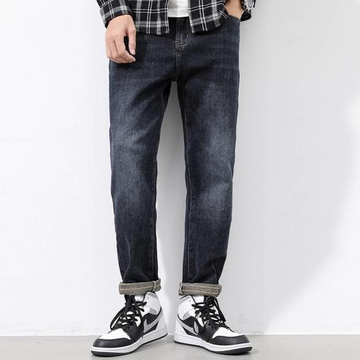 圣得西男士棉质锥形直筒牛仔裤2025年秋季新款青年厚款潮流长裤男 商品图1