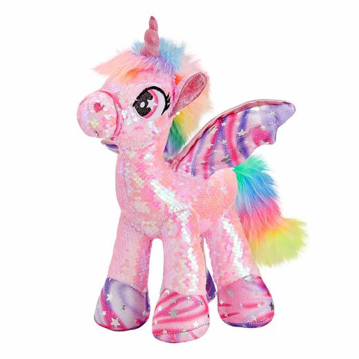 亮片独角兽DY016_PINK_M芭比粉骨架款独角兽摆件 商品图0