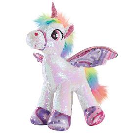 亮片独角兽DY016_S白粉色骨架款独角兽摆件