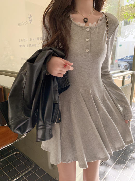 <曾小咸推荐>  2色蕾丝边领连衣裙  商品图2