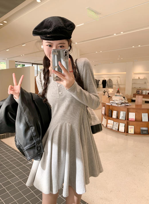 <曾小咸推荐>  2色蕾丝边领连衣裙  商品图8