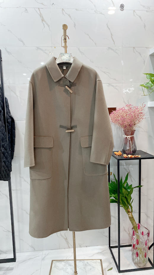 D6207       高端复古气质减龄百搭中长款双面羊绒大衣外套（细节有差异，以实物为准） 商品图4