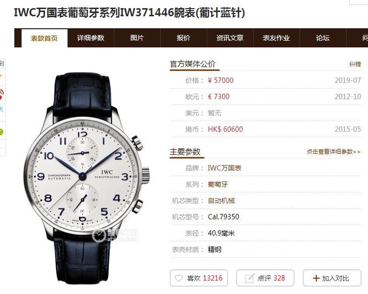 ZF厂万国葡计IW371446蓝针复刻表真假对比评测