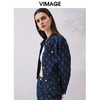 VIMAGE纬漫纪春季新款时尚气质收腰牛仔短外套V2103725 商品缩略图3