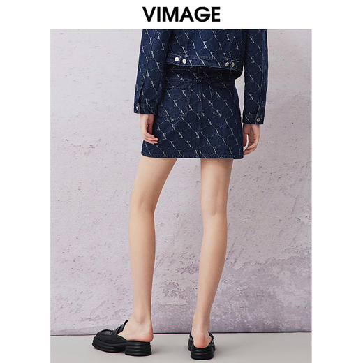 VIMAGE纬漫纪春季新款高腰时尚包臀短裙半身裙V2106735 商品图4