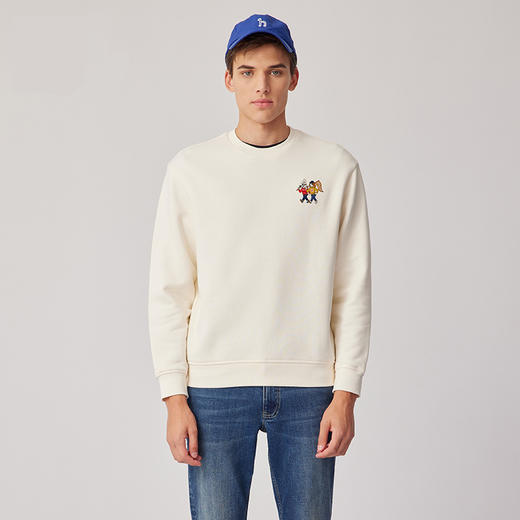 【新年系列】H@ZZYS 2024春季 刺绣图案圆领卫衣时尚宽松T恤男 Z-11258 商品图0