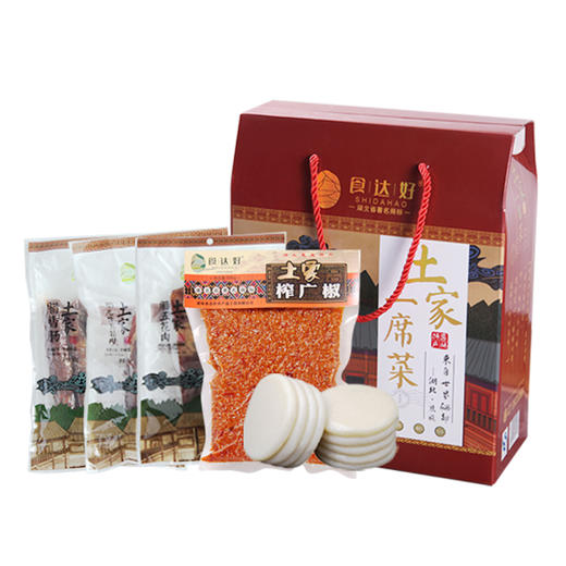 【食达好】土家一席菜小礼盒1900g（腊五花250g 糍粑500g 后腿肉250g 腊香肠500g榨广椒400g） 商品图2