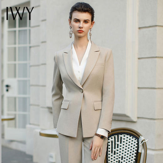 IWY/气质休闲韩版西装套装女春季长袖灰色职业装律师总裁工作服CP1944-E 商品图4