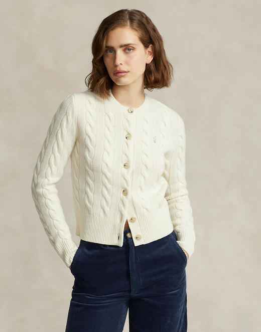 小马标  2024春季新款 女士经典扭花羊毛羊绒纽扣针织开衫 4色 PT-1158 商品图3