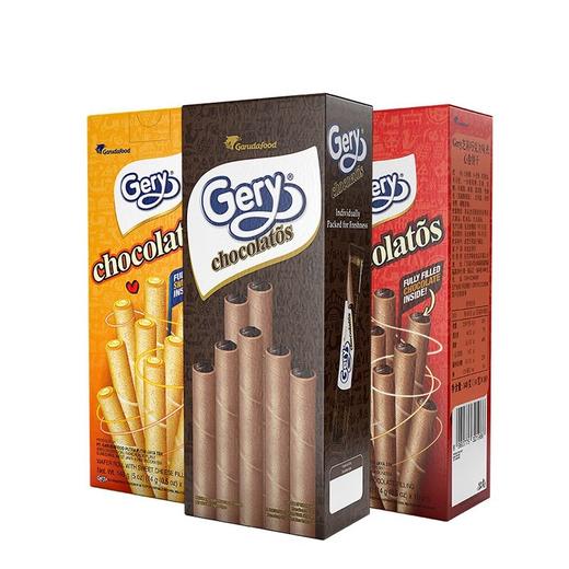 印尼Gery芝莉巧克力味/奶酪味/夹心卷饼干140g 脆薄威化外层口感细腻 054957/054956 商品图4