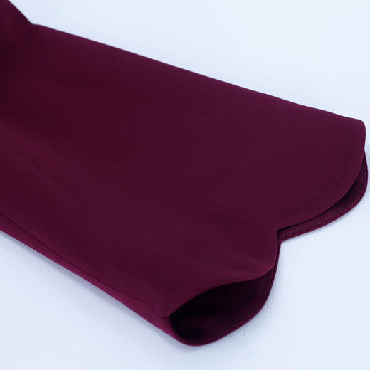 NA825斯尔丽春季新款优雅花瓣领简约修身烫钻收腰显瘦连衣裙 商品图5