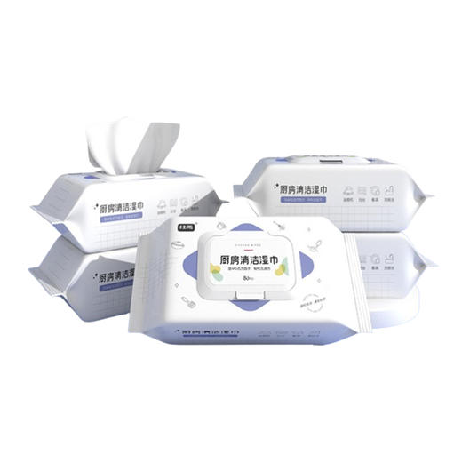 【去油免洗】加厚加大厨房清洁湿巾 80抽/包  含APG去污因子 去污洁净 柔软厚实不伤手 FX 商品图0