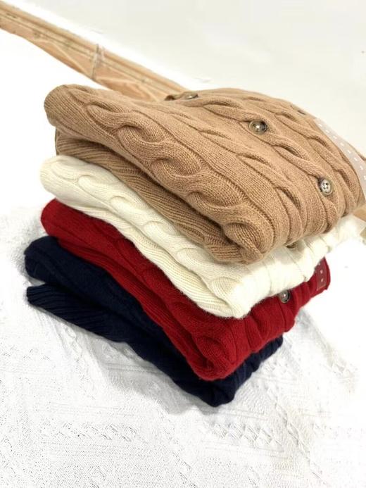 小马标  2024春季新款 女士经典扭花羊毛羊绒纽扣针织开衫 4色 PT-1158 商品图14