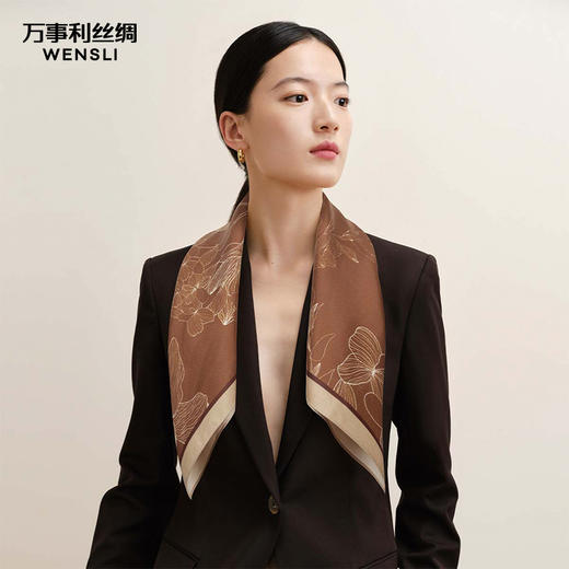 万事利“花之苑”63厘米GB中方巾 商品图0