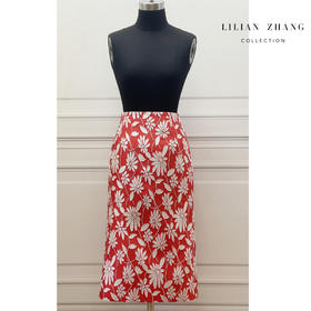 【LILIAN ZHANG】定制—欧洲复古—立体浮雕花-朵色织气质时尚春夏半身裙  2203013
