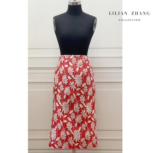 【LILIAN ZHANG】定制—欧洲复古—立体浮雕花-朵色织气质时尚春夏半身裙  2203013 商品图0