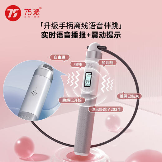 75派T30L第四代语音智能蓝牙APP计数跳绳有氧高效健身精准计数成人学生用绳 商品图2