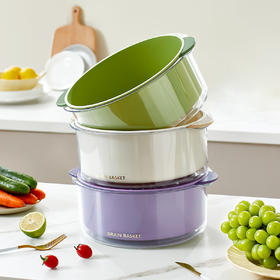 烁果 双层沥水篮大号 GMKJSCLSL（颜色随机）