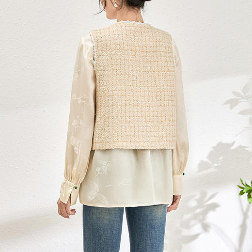 气质百搭，重工钉珠盘扣复古开衫马甲外套WLZD-2401103 商品图1