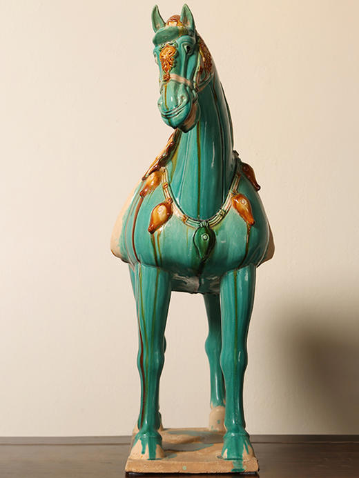 博物馆唐马艺术品纯手工仿古唐三彩马陶瓷收藏品复古装饰摆件 商品图3