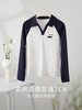 【1件77折】熙世界美式学院风POLO衫T恤女2025秋款时尚撞色插肩袖休闲上衣 商品缩略图2