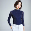 雀说 高领网纱打底衫女秋冬内搭闪光丝洋气小衫亮丝上衣女4ZF-MZ803602 商品缩略图1
