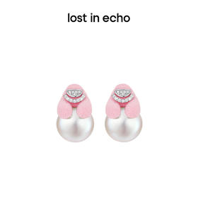 lost in echo2023秋冬新品Yetti滚雪球珍珠植绒⽿钉气质精致耳饰