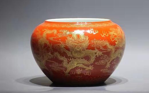 矾红描金九龙水洗 商品图0