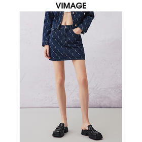 VIMAGE纬漫纪春季新款高腰时尚包臀短裙半身裙V2106735