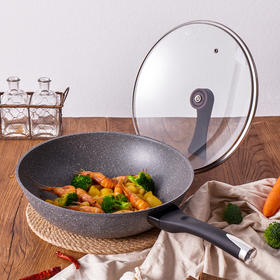 意悠芙灰宝石FE32cm（赠锅盖+硅胶铲）铲子颜色随机发