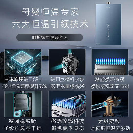 卡萨帝（Casarte）鉴赏家20升家用燃气热水器天然气母婴级恒温三管零冷水静音水伺服增压下置风机JSQ38-20CWS(12T)U1 商品图2