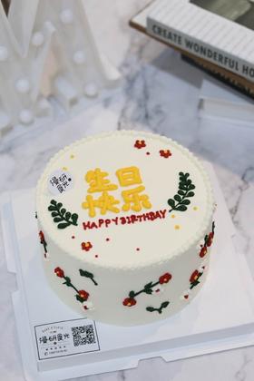【生日蛋糕】手绘小花款
