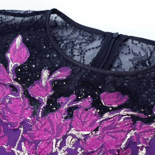 NA830斯尔丽春季新款奢华定位提花宴会礼服裙连衣裙收腰显瘦 商品图4