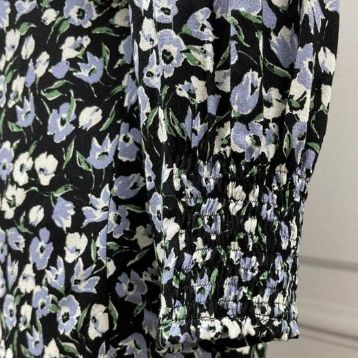 定制—浪漫复古风—植物印花连衣裙法式春天仙女裙 2201025 商品图4