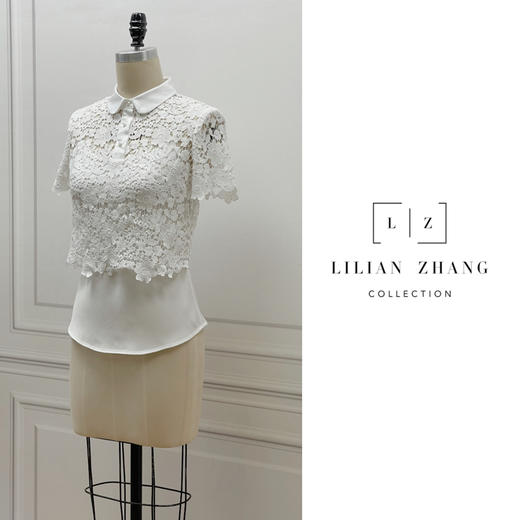 定制-轻奢Vintage-古着新穿-法式短款Lace上衣镂空修身  2202009 商品图1