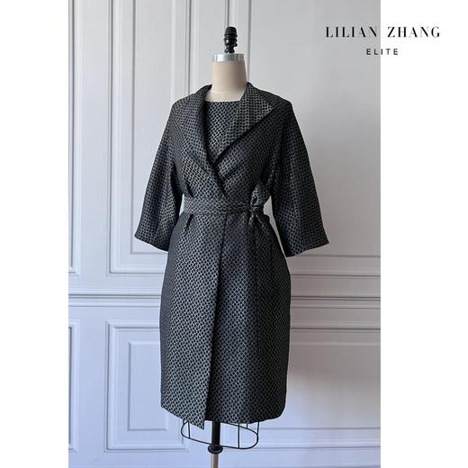 ELITE 暗纹提花马甲连衣裙 - 复古时尚轻奢无袖通勤中裙  2201085 商品图1