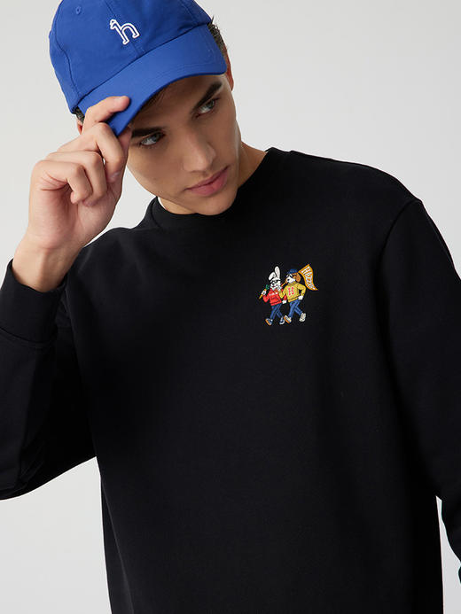 【新年系列】H@ZZYS 2024春季 刺绣图案圆领卫衣时尚宽松T恤男 Z-11258 商品图9