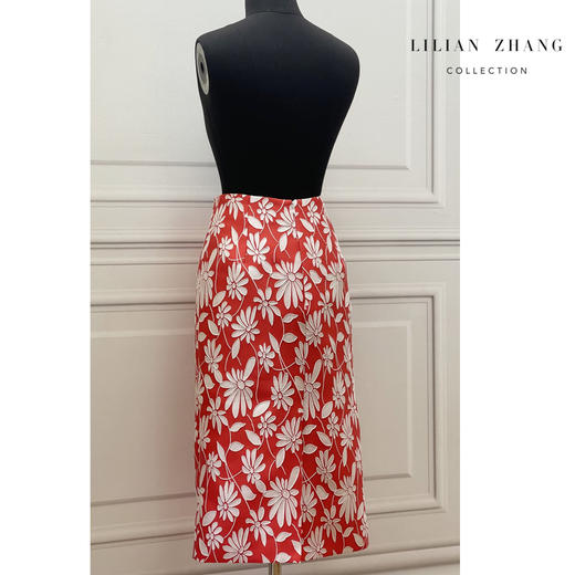 【LILIAN ZHANG】定制—欧洲复古—立体浮雕花-朵色织气质时尚春夏半身裙  2203013 商品图3