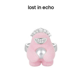 lost in echo2023秋冬新品设计师款Yetti雪怪珍珠植绒戒指可爱女