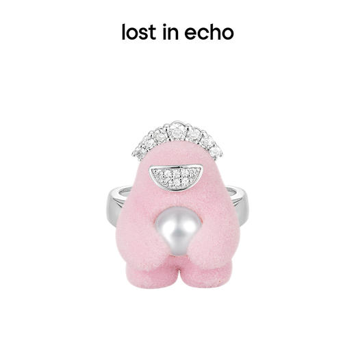lost in echo2023秋冬新品设计师款Yetti雪怪珍珠植绒戒指可爱女 商品图0