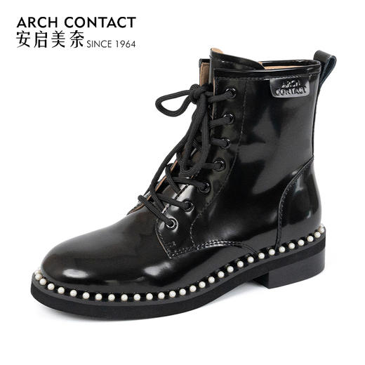 软底马丁靴 | ARCHCONTACT安启美奈 圆头珍珠边52881 商品图8