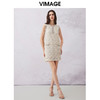 VIMAGE纬漫纪夏季新款小香风别致轻奢钉珠高腰连衣裙V2177710 商品缩略图1