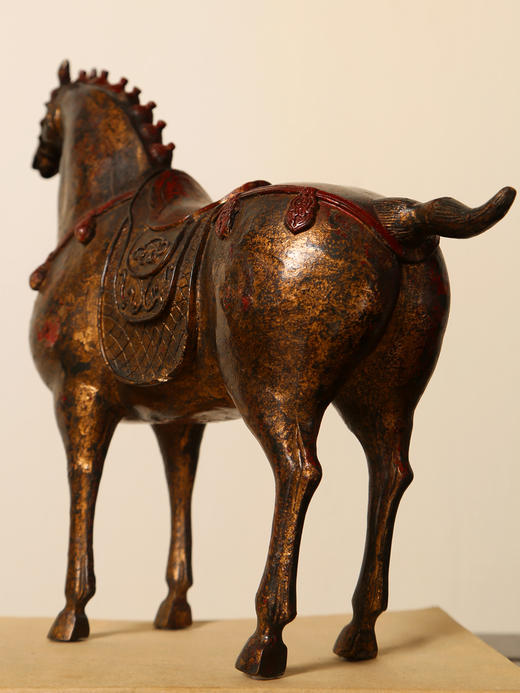 超值复古做旧铜带鞍骏马驹玄关条案台书房搭配创意摆件装饰品客厅 商品图2